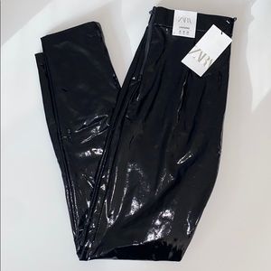Zara High Rise Vinyl Leggings